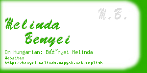 melinda benyei business card